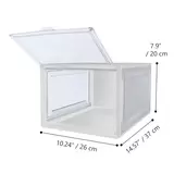 AG BOX, SET DE 4 CAJAS DE ZAPATOS APILABLES PREMIUM, BLANCO