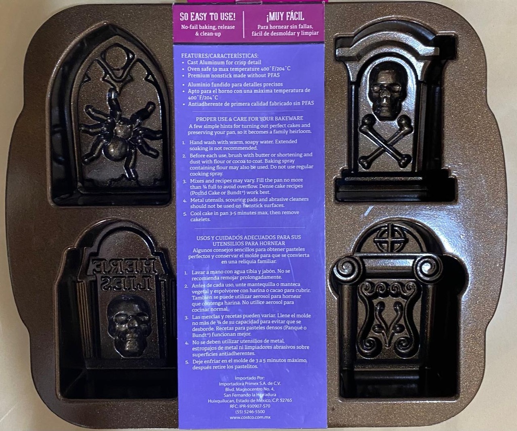 MOLDE PARA HORNEAR 6 PASTELILLOS SKULL CALAVERA