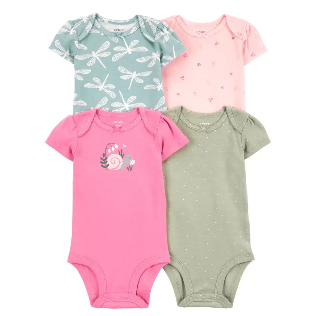 CARTER'S MAMELUCOS 4 PIEZAS PARA BEBÉS VARIAS TALLAS Y COLORES