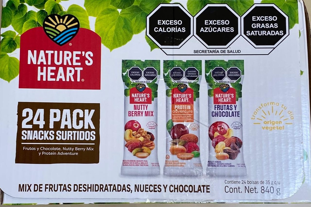 NATURE'S HEART 24 PACK SNACKS SURTIDOS