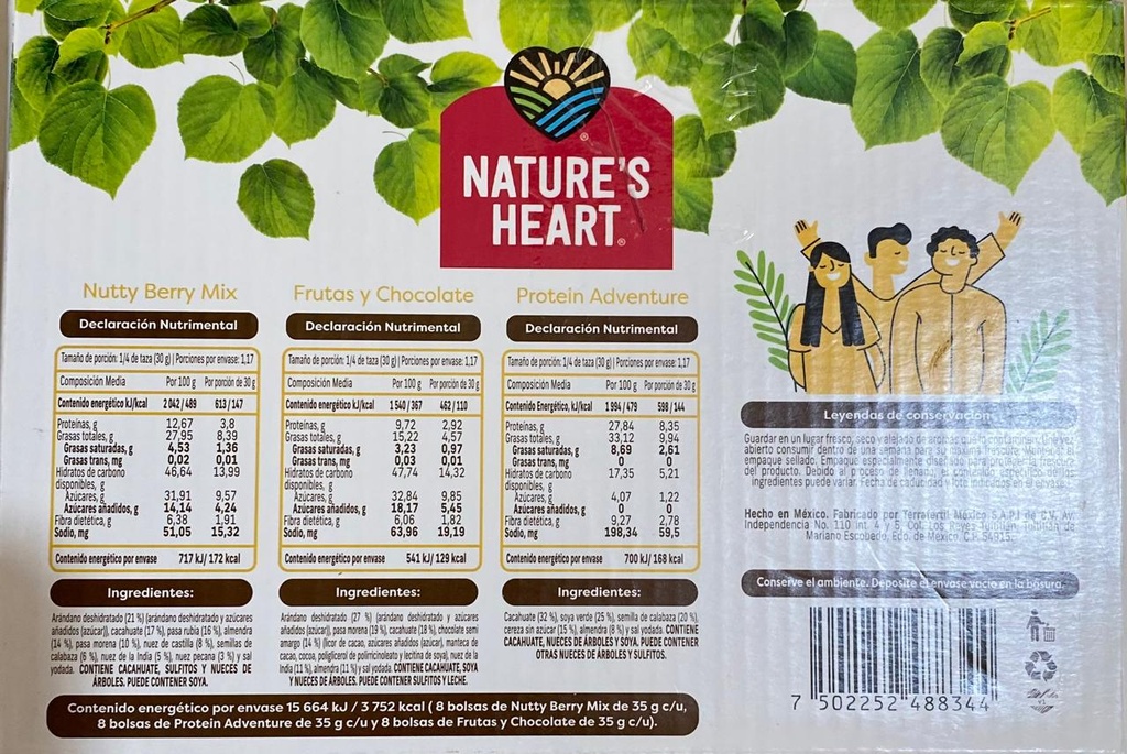 NATURE'S HEART 24 PACK SNACKS SURTIDOS