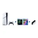 PLAYSTATION 5: CONSOLA SLIM ESTÁNDAR DE 1TB + 2 VIDEOJUEGOS + CENTRO DE CARGA 