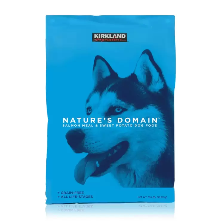 KIRKLAND SIGNATURE NATURE'S DOMAIN ALIMENTO PARA PERRO CON SALMÓN Y CAMOTE 15.87KG