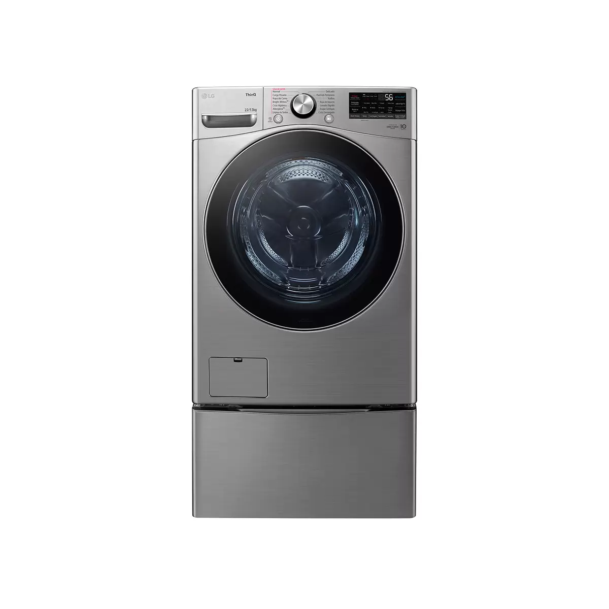 LG LAVASECADORA 22KG / 13KG CON PEDESTAL MODELO WD22VV256R
