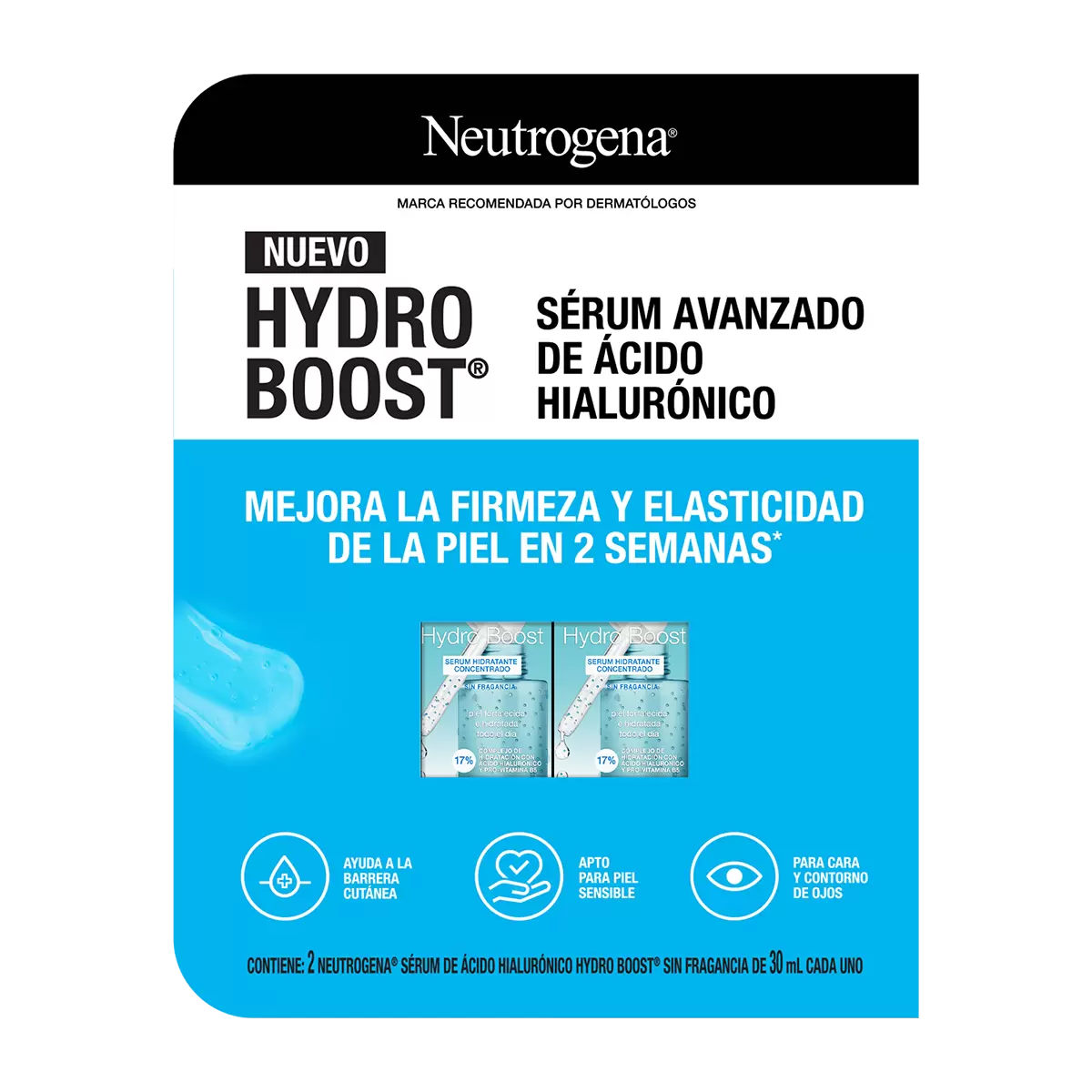 NEUTROGENA SUERO FACIAL HYDRO BOOST 2 PZAS DE 30 ML