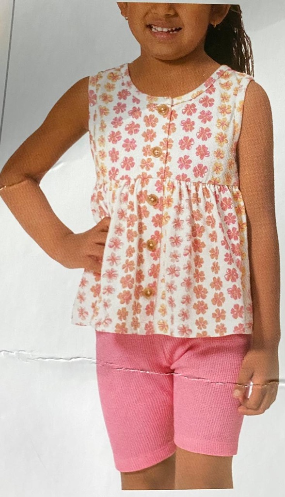 NICOLE MILLER BLUSA PARA NIÑA SIN MANGA 2 PIEZAS