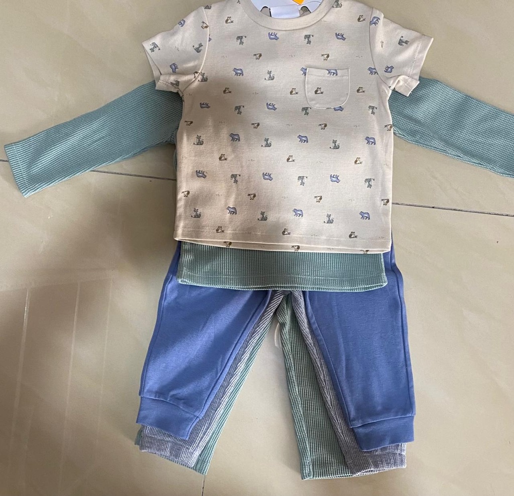 NICOLE MILLER CONJUNTO PARA NIÑO Y NIÑA  6 PZAS