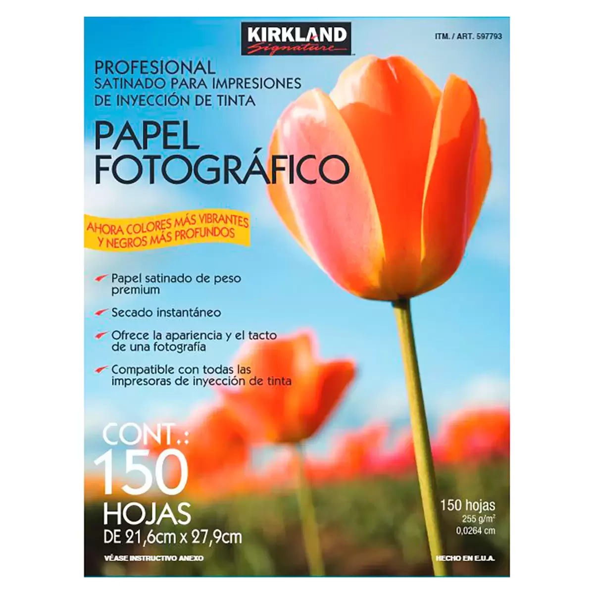PAPEL FOTOGRÁFICO 150 HOJAS TAMAÑO CARTA KIRKLAND SIGNATURE