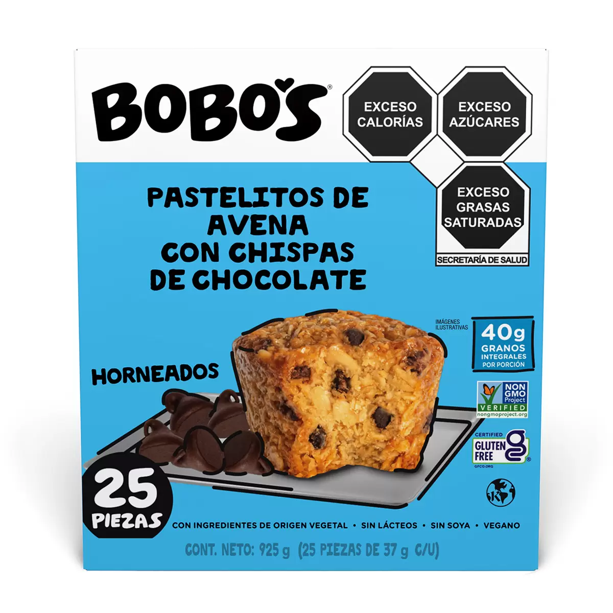 PASTELITOS DEAVENA CHISPAS CHOCOLATE 925G BOBO'S