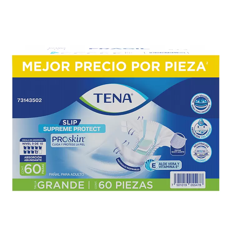 PAÑAL PARA ADULTO TALLA GRANDE 60 PZAS TENA