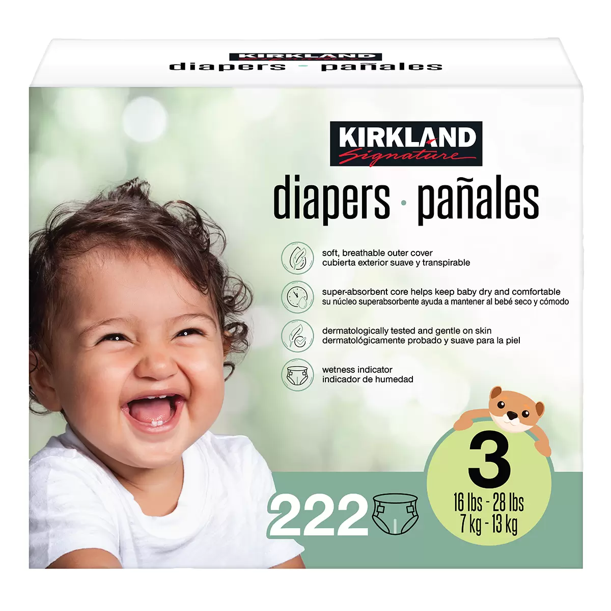 PAÑALES UNISEX ETAPA 3 - 222 PIEZAS KIRKLAND SIGNATURE