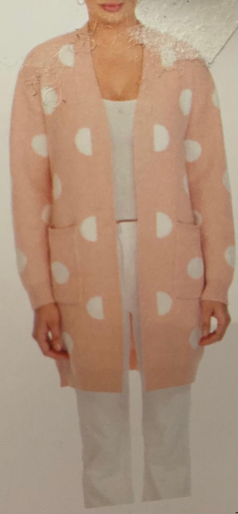 RAIN ROSE CARDIGAN PARA DAMA (ROSA-BLANCO, MEDIANA)