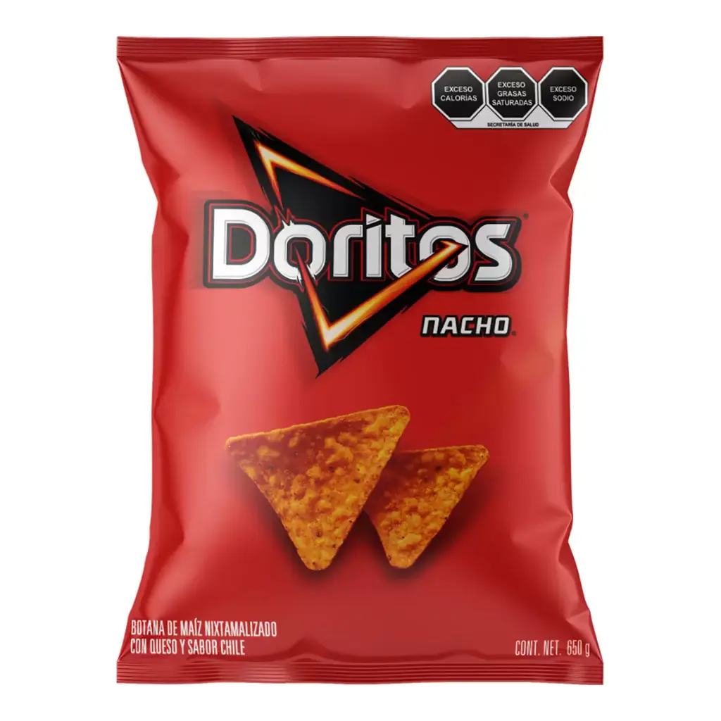 DORITOS NACHO BOTANA DE MAÍZ SABOR QUESO Y CHILE 650 G