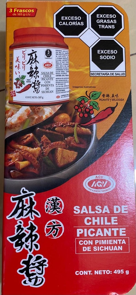 SALSA DE CHILE PICANTE CON PIMIENTA DE SICHUAN CONTENIDO 495G