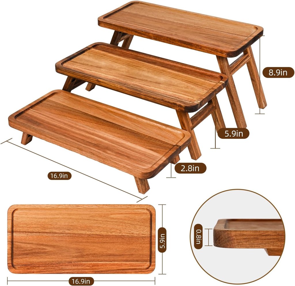 [0003940] SERVICIO DE 3 NIVELES DE MADERA DE ACACIA BAUMESSEX