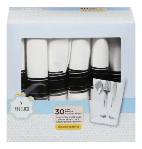 TABLELUXE 30 pz DE CUBIERTOS Y SERVILLETAS