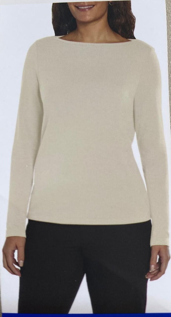THREE DOTS BLUSA MANGA LARGA PARA DAMA (GRIS, MEDIANA)