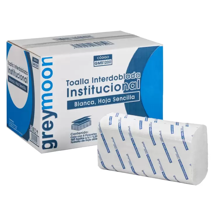 TOALLA INTERDOBLADA 8/150 PZAS GREY MOON
