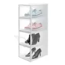 AG BOX, SET DE 4 CAJAS DE ZAPATOS APILABLES PREMIUM, BLANCO