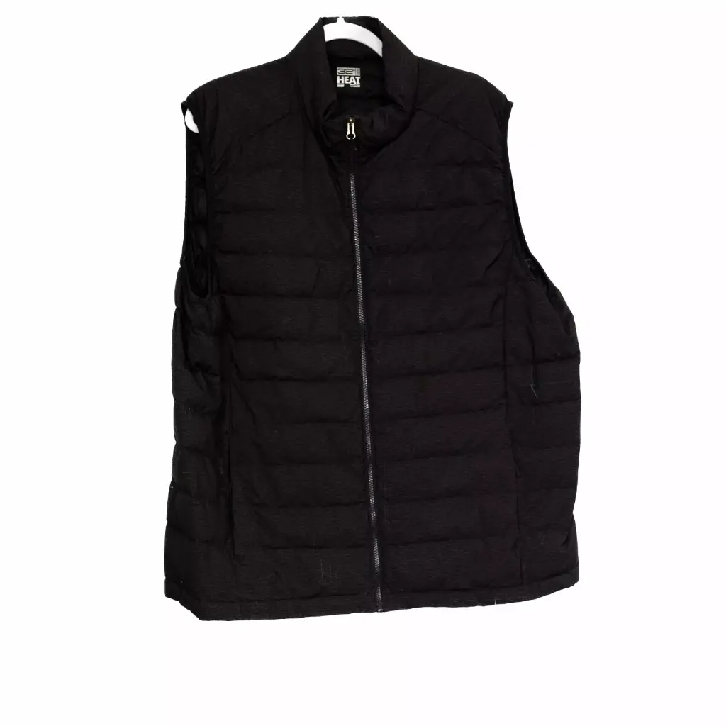 CHALECO NEGRO 32 DEGRESS HEAT PARA HOMBRE BOLSILLOS LISOS CON CREMALLERA 