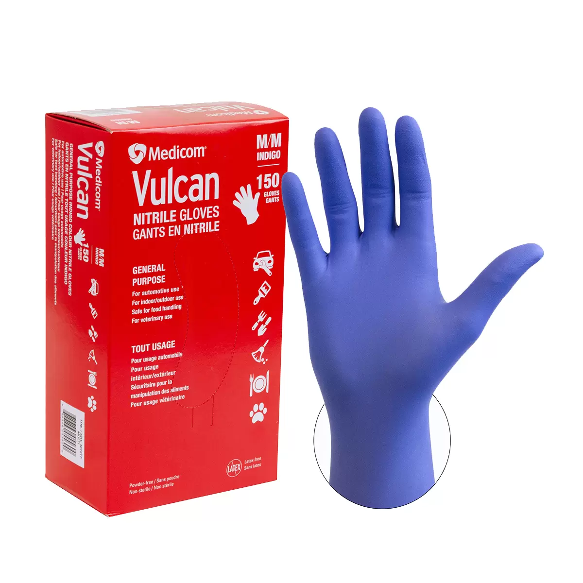 VULCAN GUANTES DE NITRILO TALLA MEDIANA 150 PIEZAS (GRANDE)