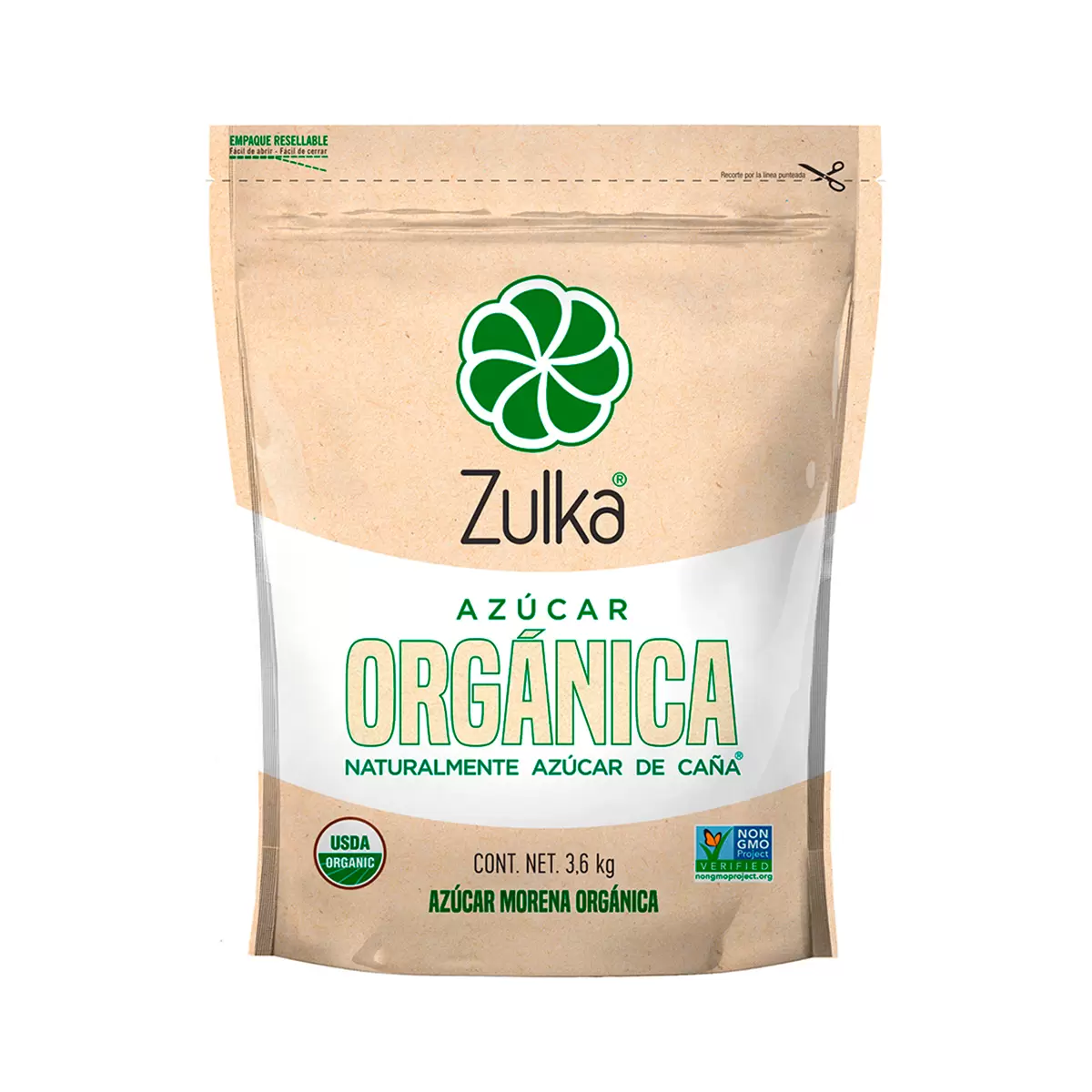 ZULKA AZÚCAR MORENA ORGÁNICA 3.6 KG