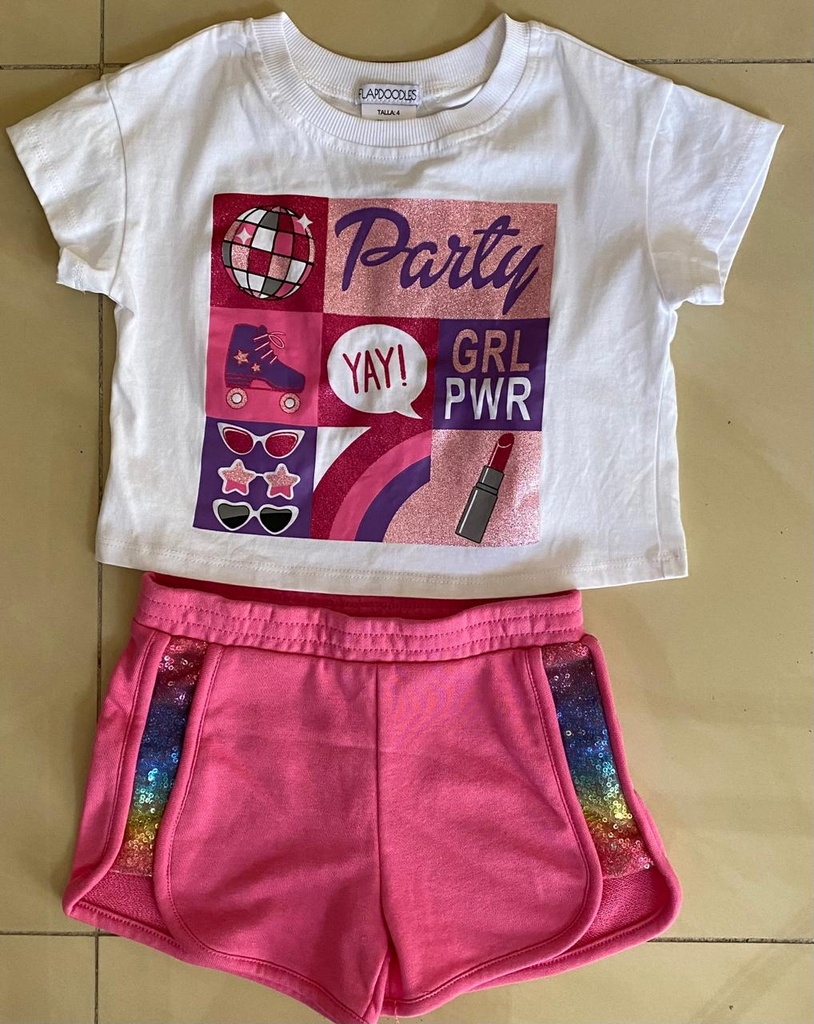 CONJUNTO DE SHORT PARA NIÑA FLAPDOODLES