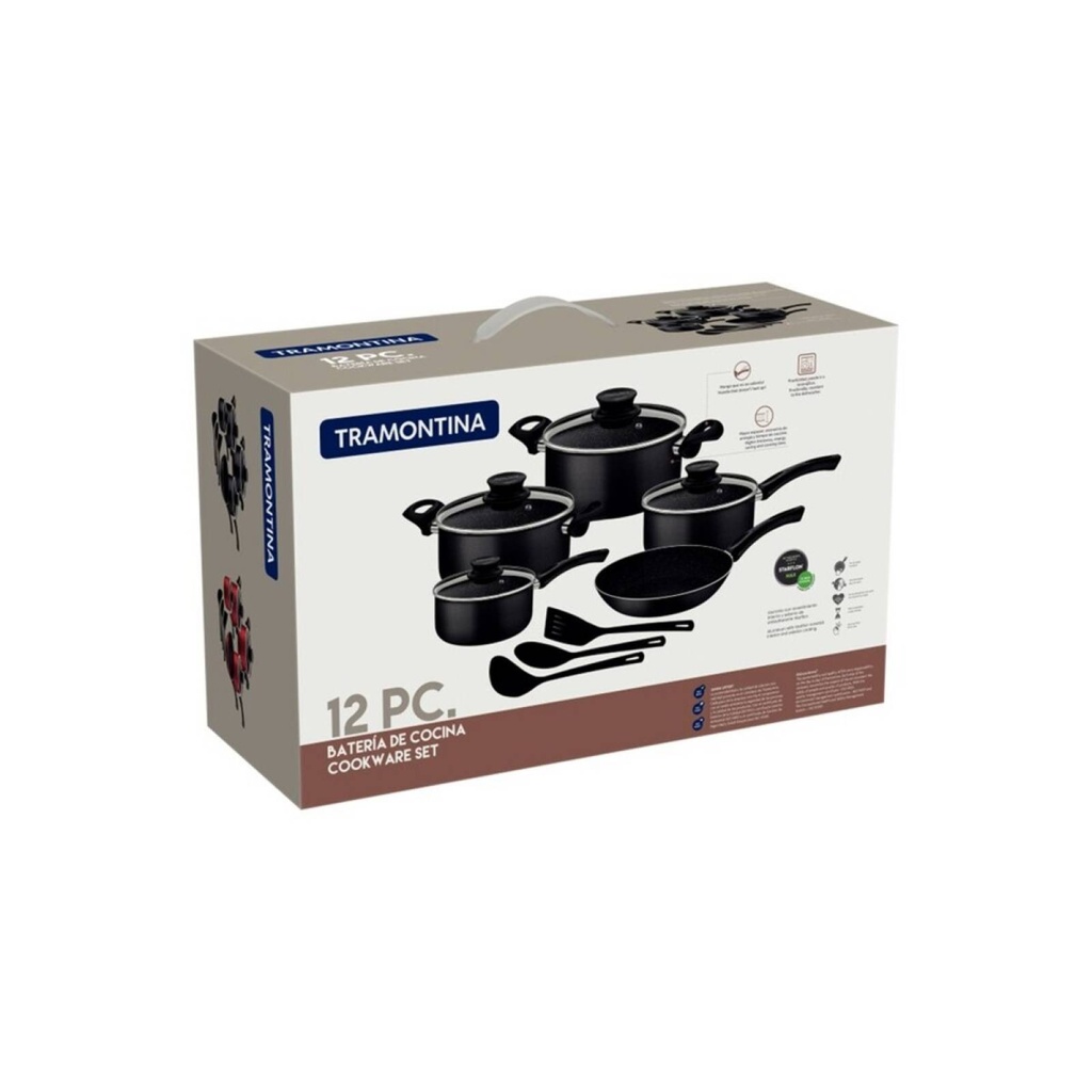 BATERIA DE COCINA 12 PIEZAS TRAMONTINA