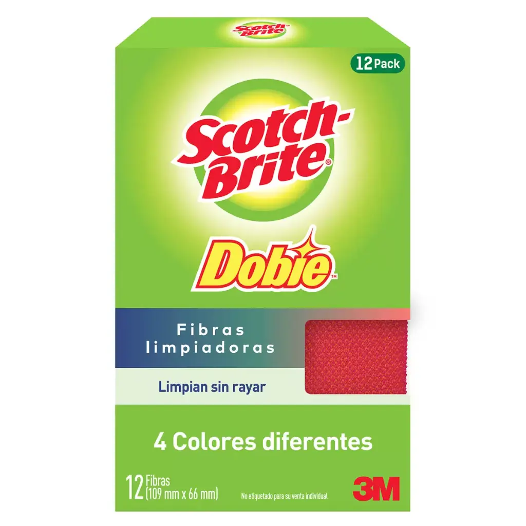 SCOTCH BRITE DOBIE FIBRAS LIMPIADORAS 12 PZS