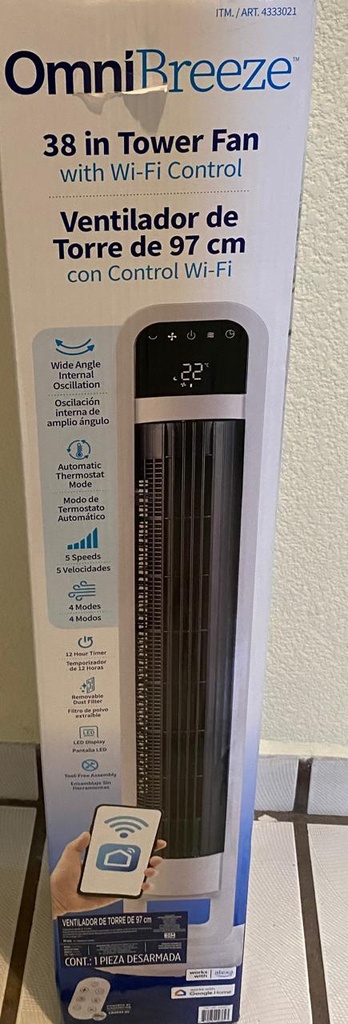 VENTILADOR DE TORRE DE 97 CM