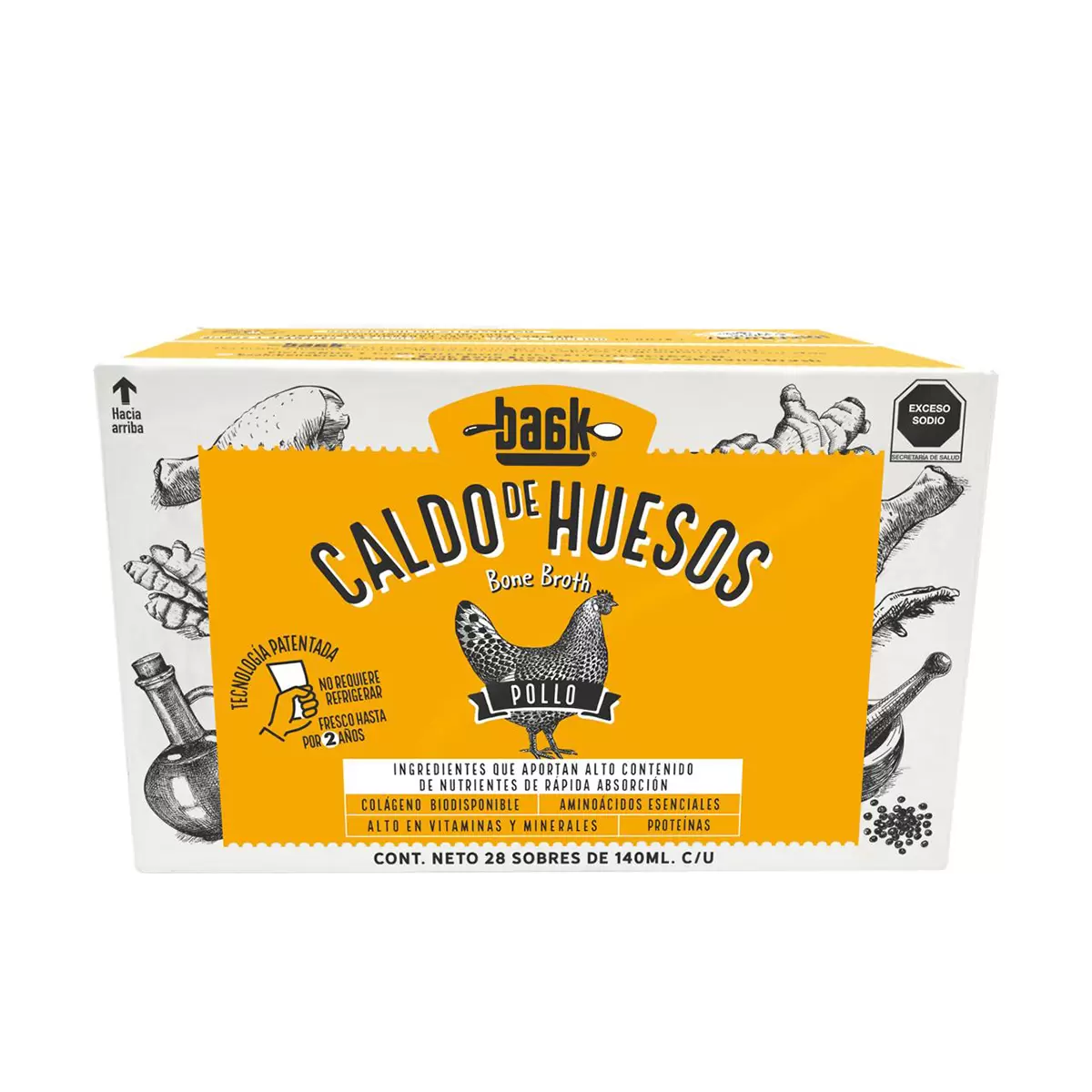 [0004058] CALDO DE HUESOS POLLO 28/140ML BAAK