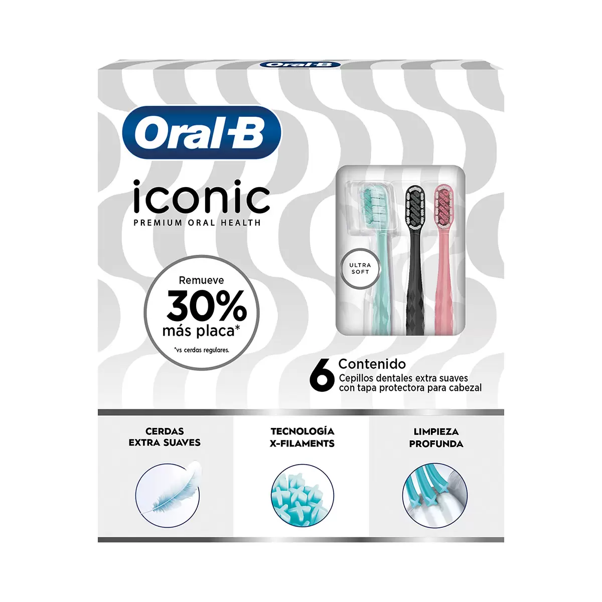 CEPILLOS DENTALES ICONIC 6 PZAS ORAL-B