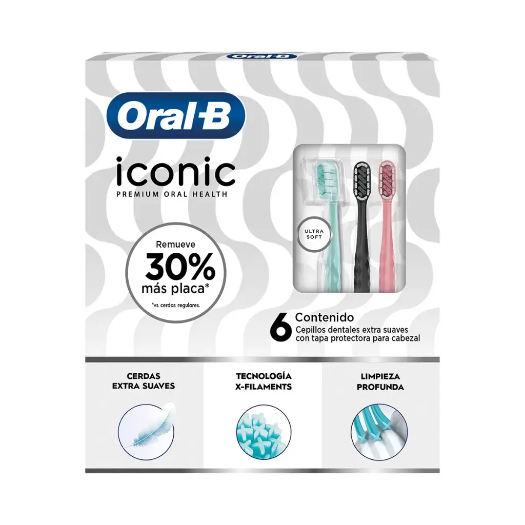 CEPILLOS DENTALES ICONIC 6 PZAS ORAL-B 