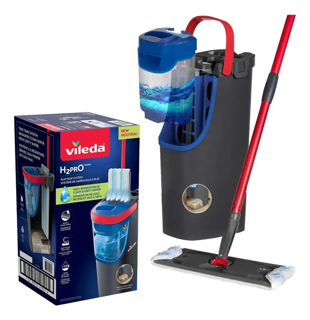 SISTEMA DE MOPA PLANA 1 PZA CON 2 REPUESTOS VILEDA H2PRO 