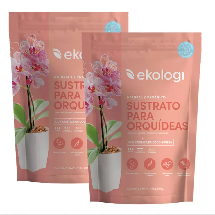 SUSTRATO PARA ORQUÍDEA 2 PZS ORGÁNICO EKOLOGI 