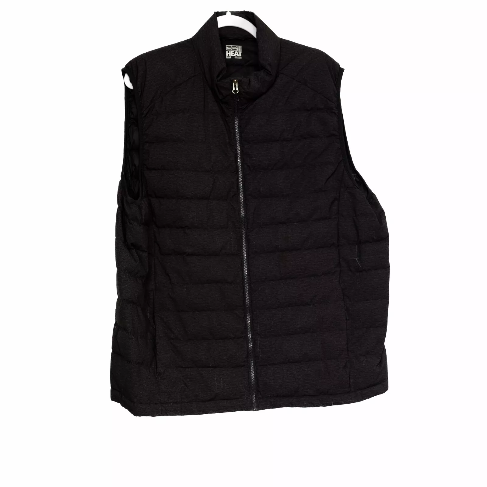 CHALECO NEGRO 32 DEGRESS HEAT PARA HOMBRE BOLSILLOS LISOS CON CREMALLERA