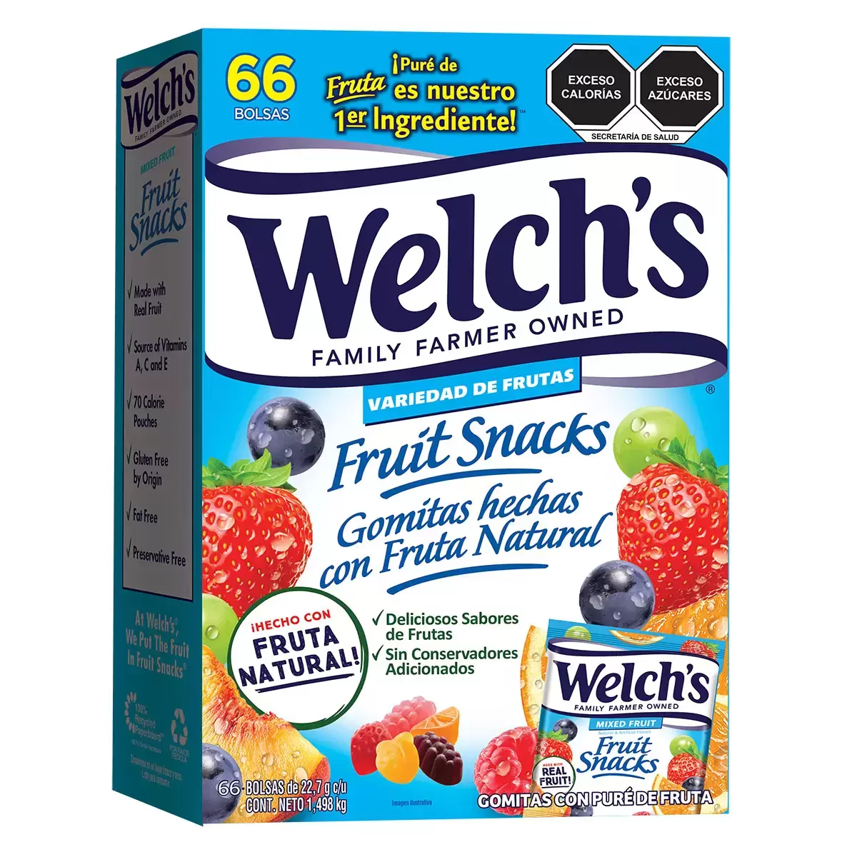 GOMITAS HECHAS CON FRUTANATURAL 85/14 G WELCH'S