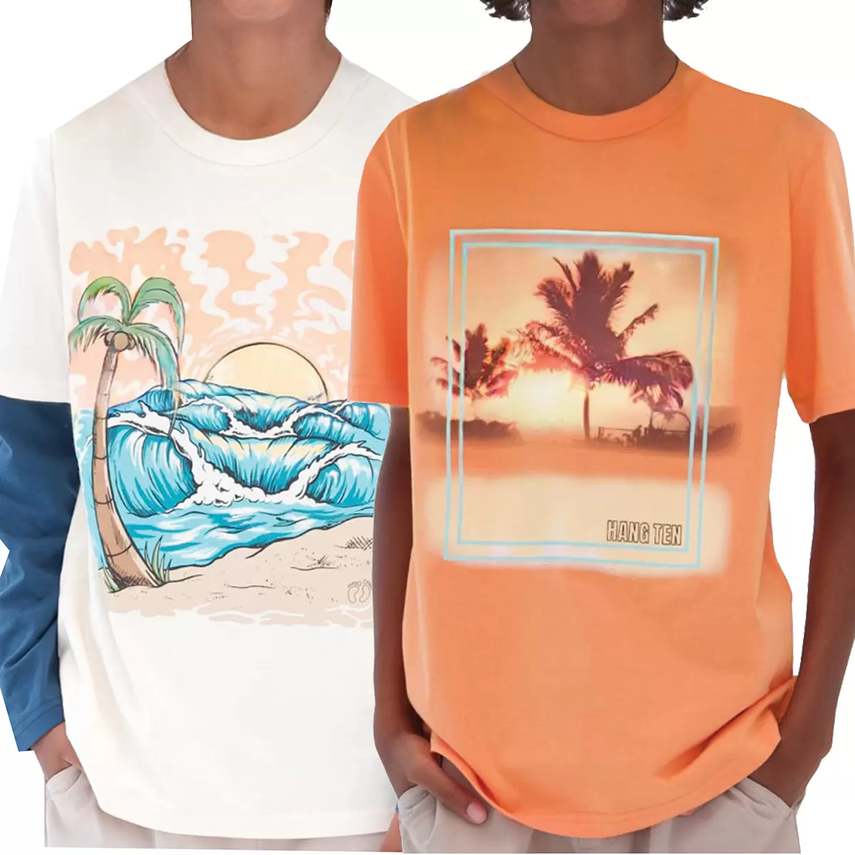 HANGTEN PLAYERAS 2 PIEZAS PARA NIÑOS (M 10/12, 2)
