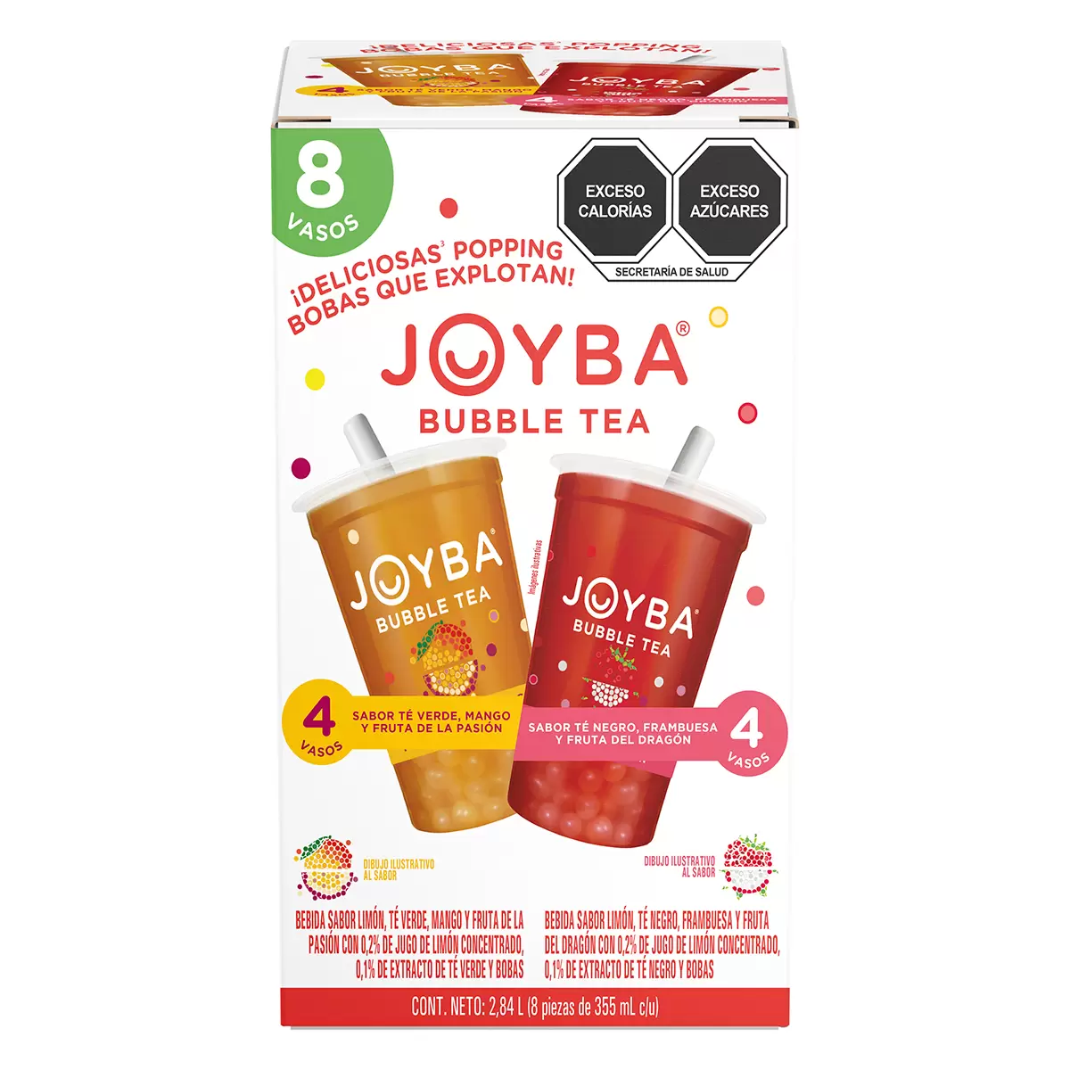 [0002990] JOYBA BUBBLE TEA 8 PZS DE 355 ML