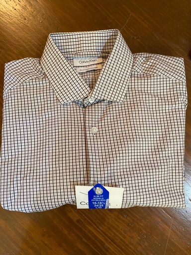 [0002976]  CALVIN KLEIN CAMISA PARA HOMBRE ABOTONADA MANGA LARGA 15 34/35