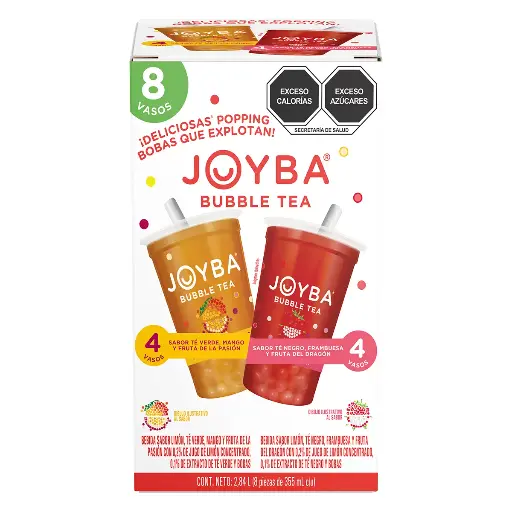 [0002990] JOYBA BUBBLE TEA 8 PZS DE 355 ML