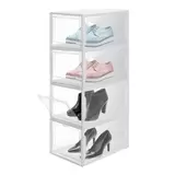 [0003105] AG BOX, SET DE 4 CAJAS DE ZAPATOS APILABLES PREMIUM, BLANCO
