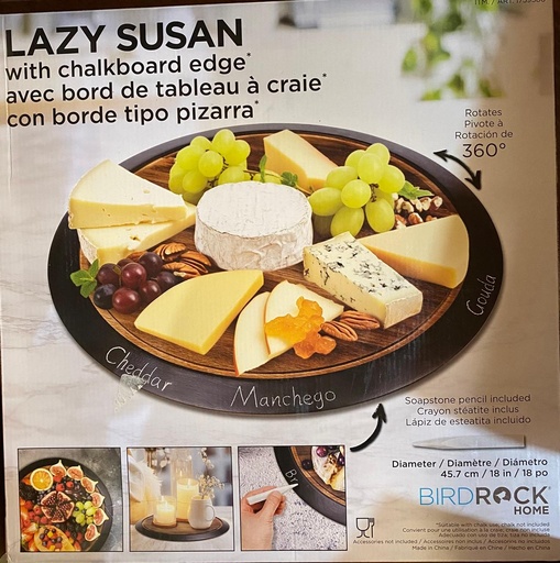 [0003221] BIRD ROCK HOME TABLA GIRATORIA CON BORDE TIPO PIZARRA