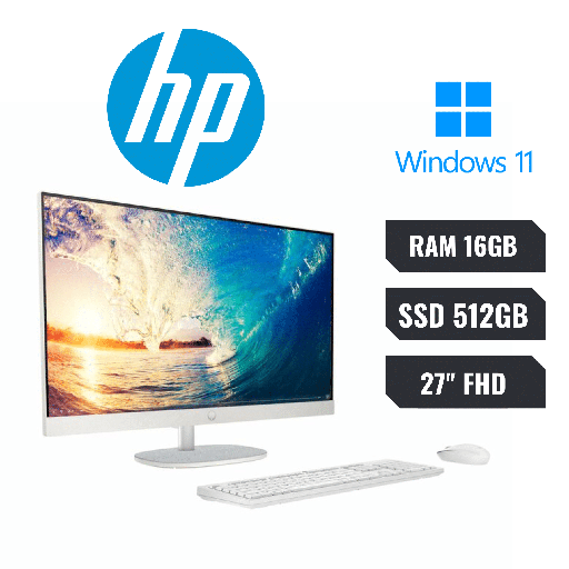 [0004745] HP All In One 27-cr0275la Desktop 27" FHD AMD Ryzen 7 16GB 512GB SSD